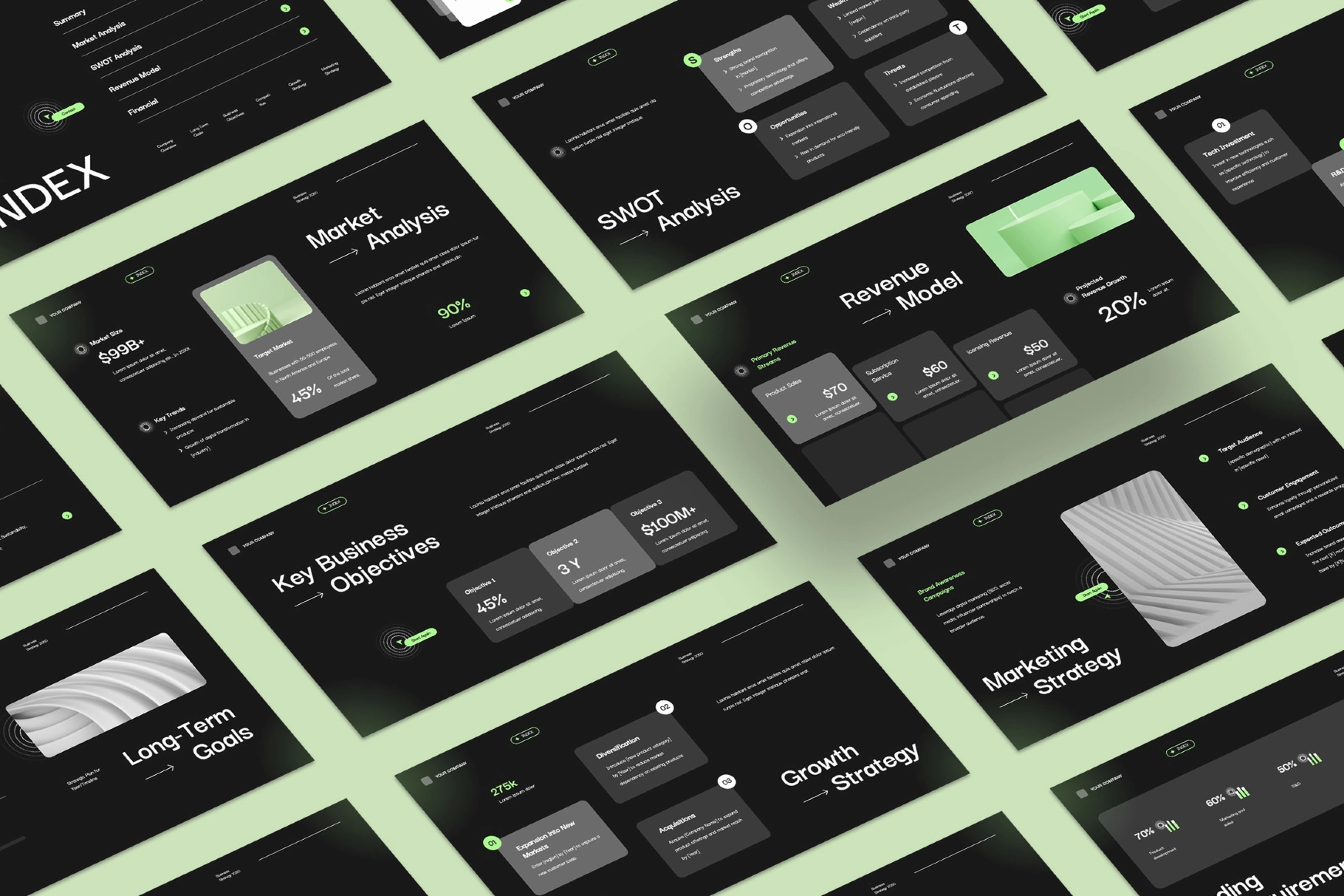 Black&Green Business Strategy Keynote Template
