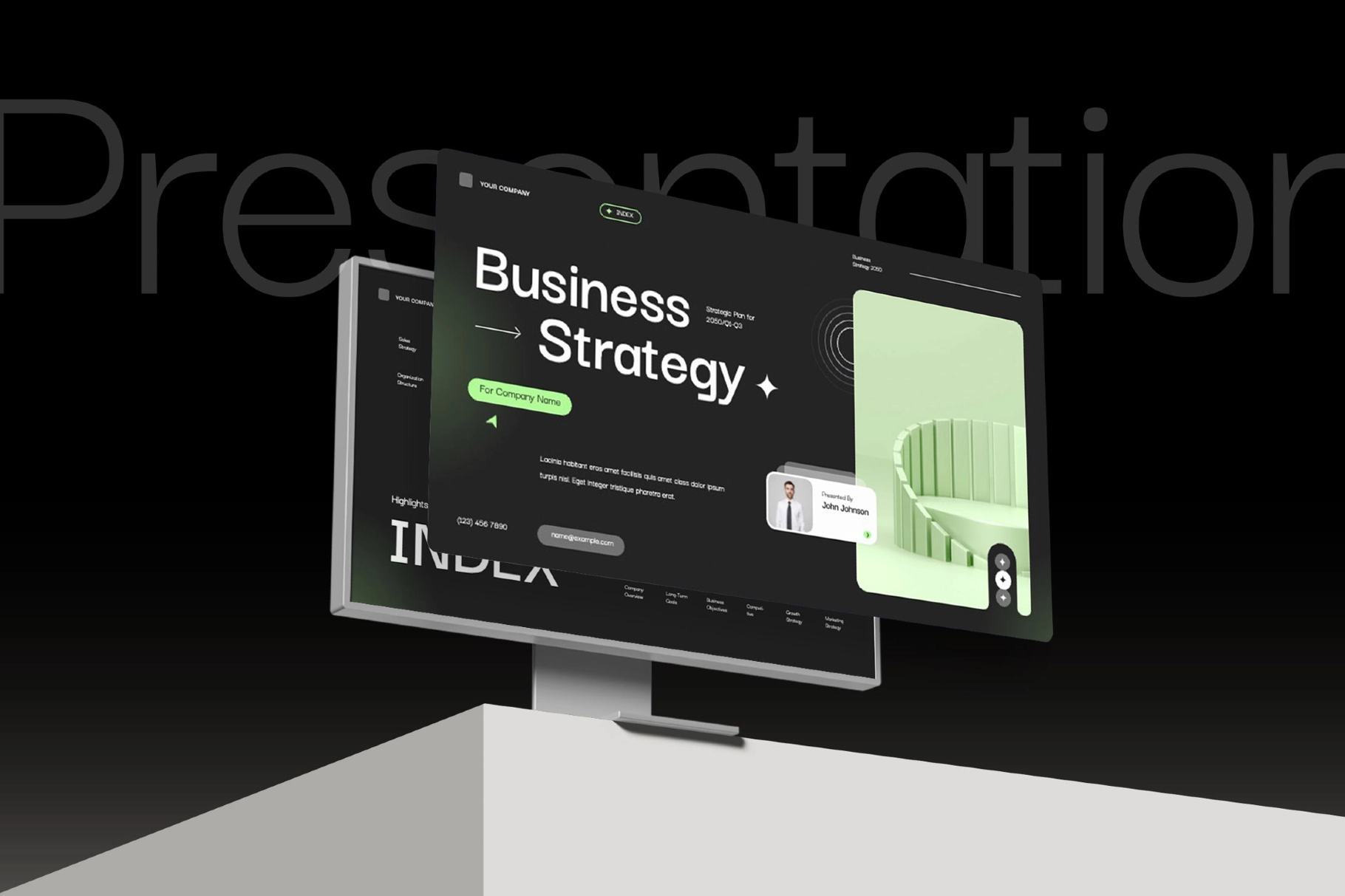 Black&Green Business Strategy G-Slides Template