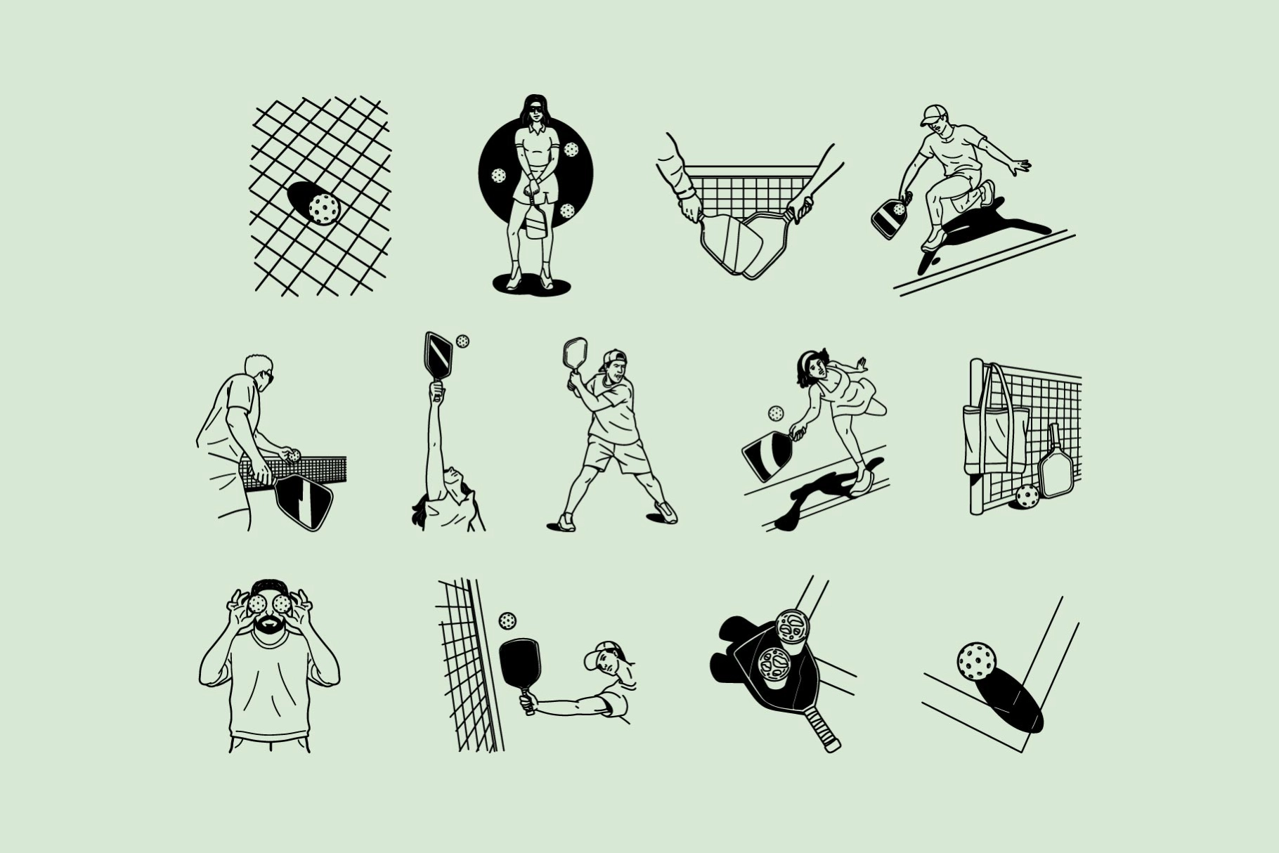 Retro Pickleball Graphic Pack