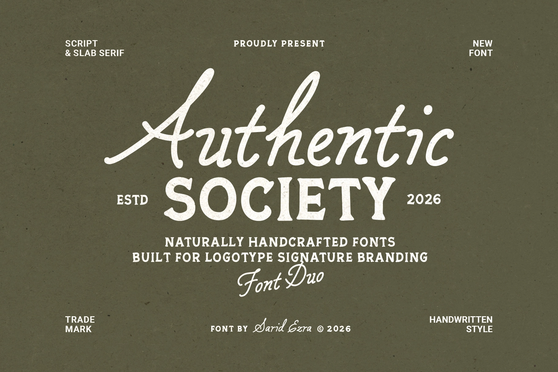 Authentic Society - Vintage Script&Slab Serif Duo