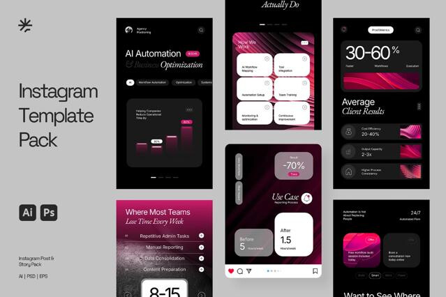AI Services Instagram Template Pack for Adobe