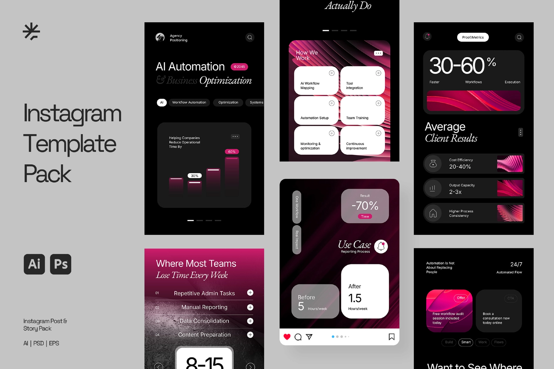 AI Services Instagram Template Pack for Adobe