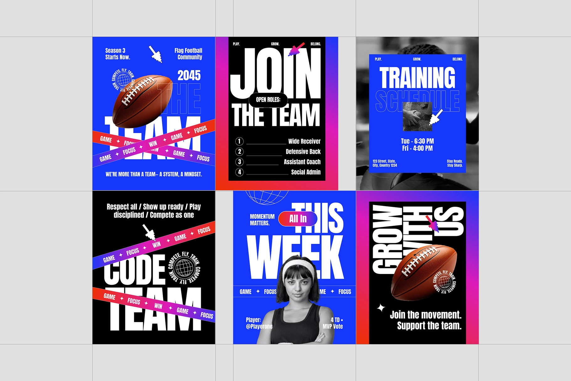 Football Sport Instagram Pack - Adobe Template