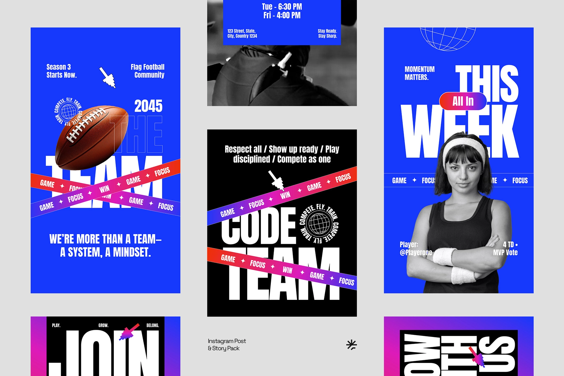 Football Sport Instagram Pack - Affinity Template
