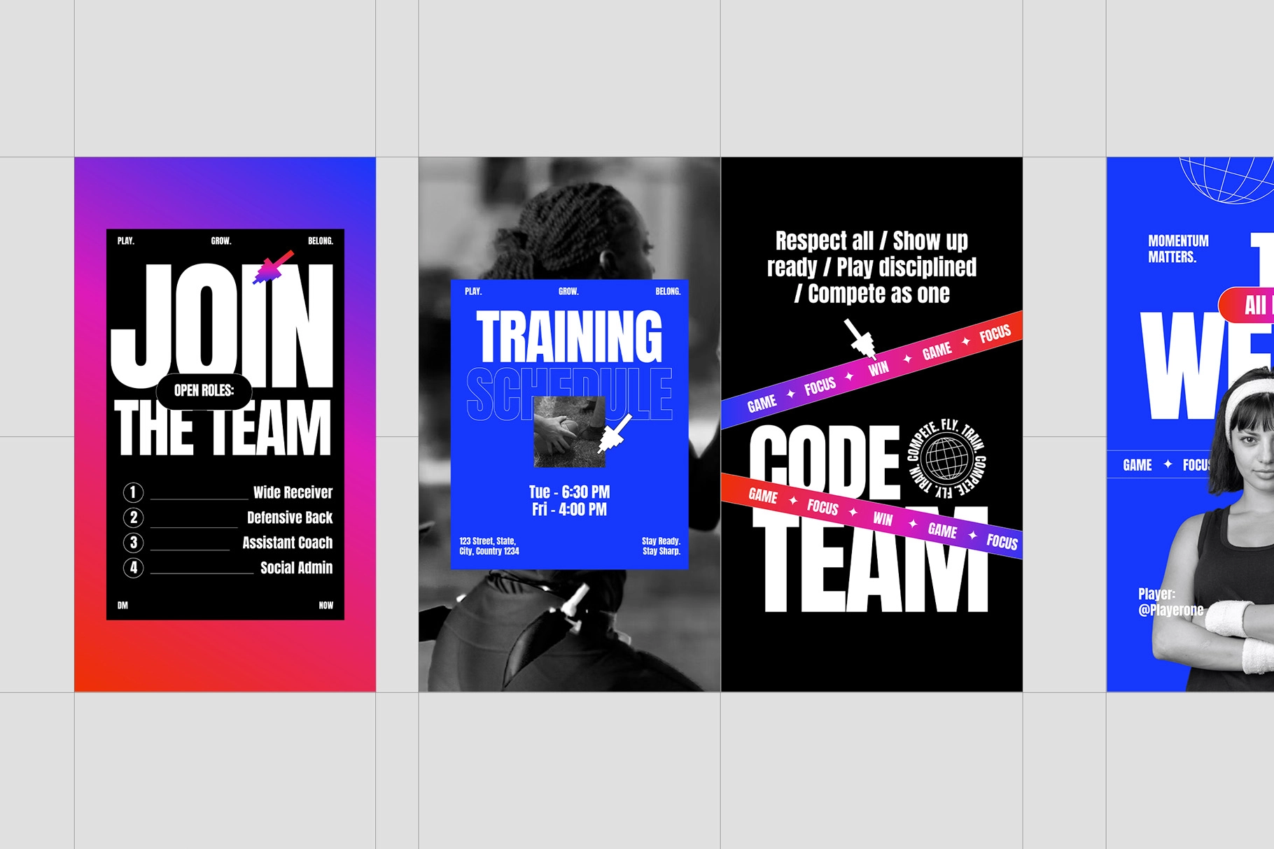 Football Sport Instagram Pack - CANVA Template