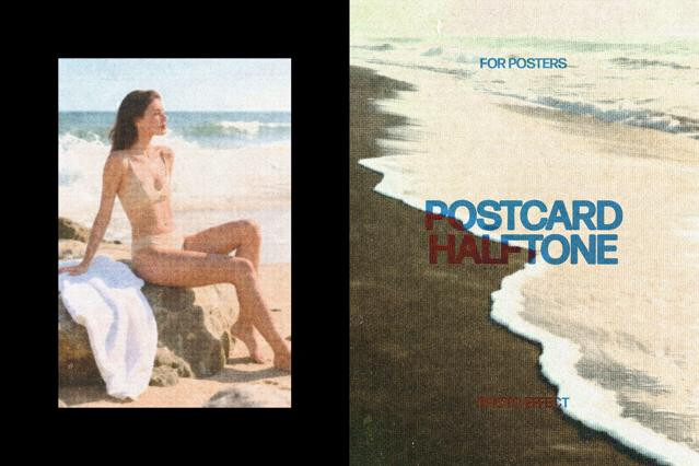 Postcard Halftone Photo Effect