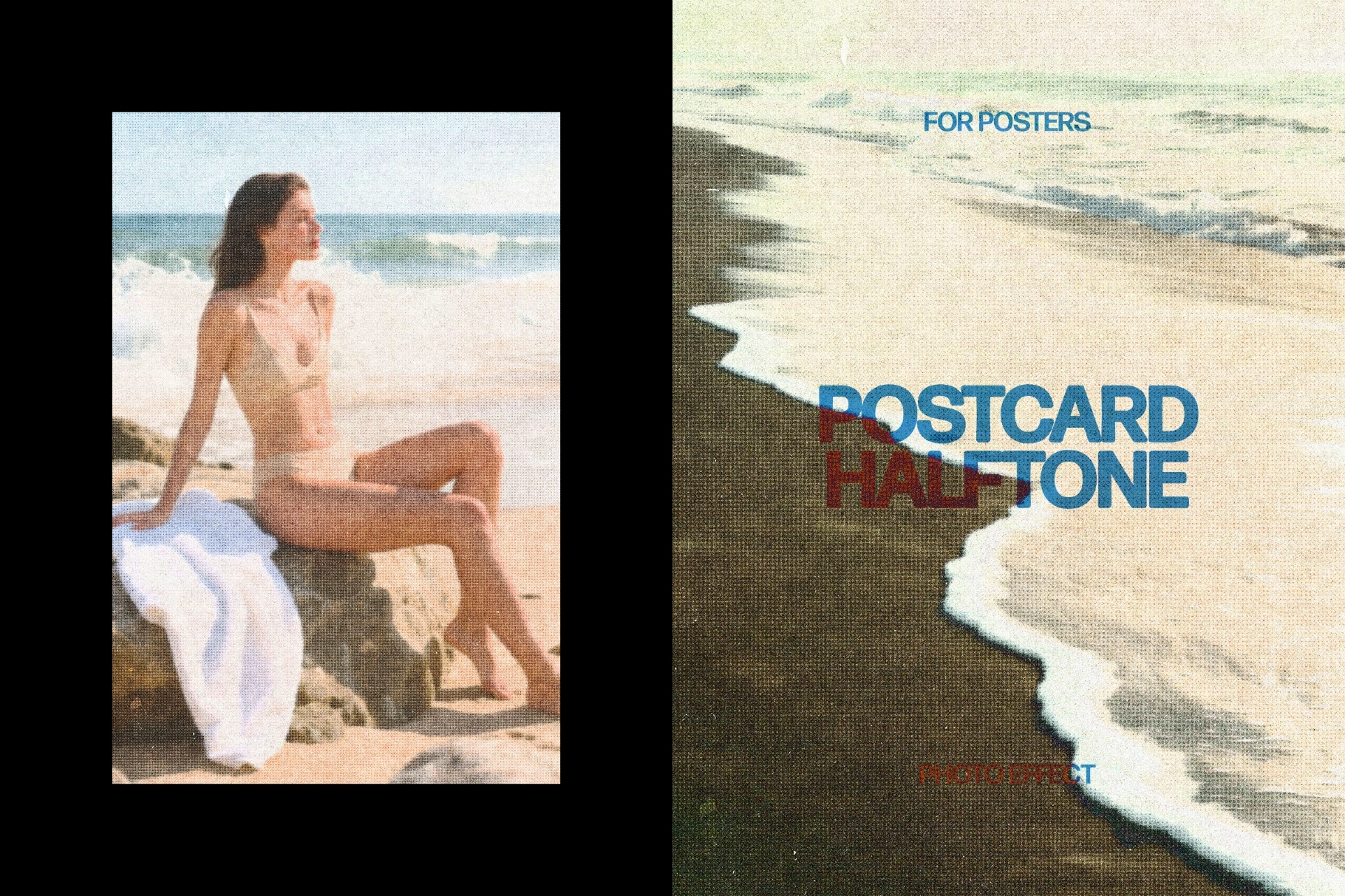 Postcard Halftone Photo Effect