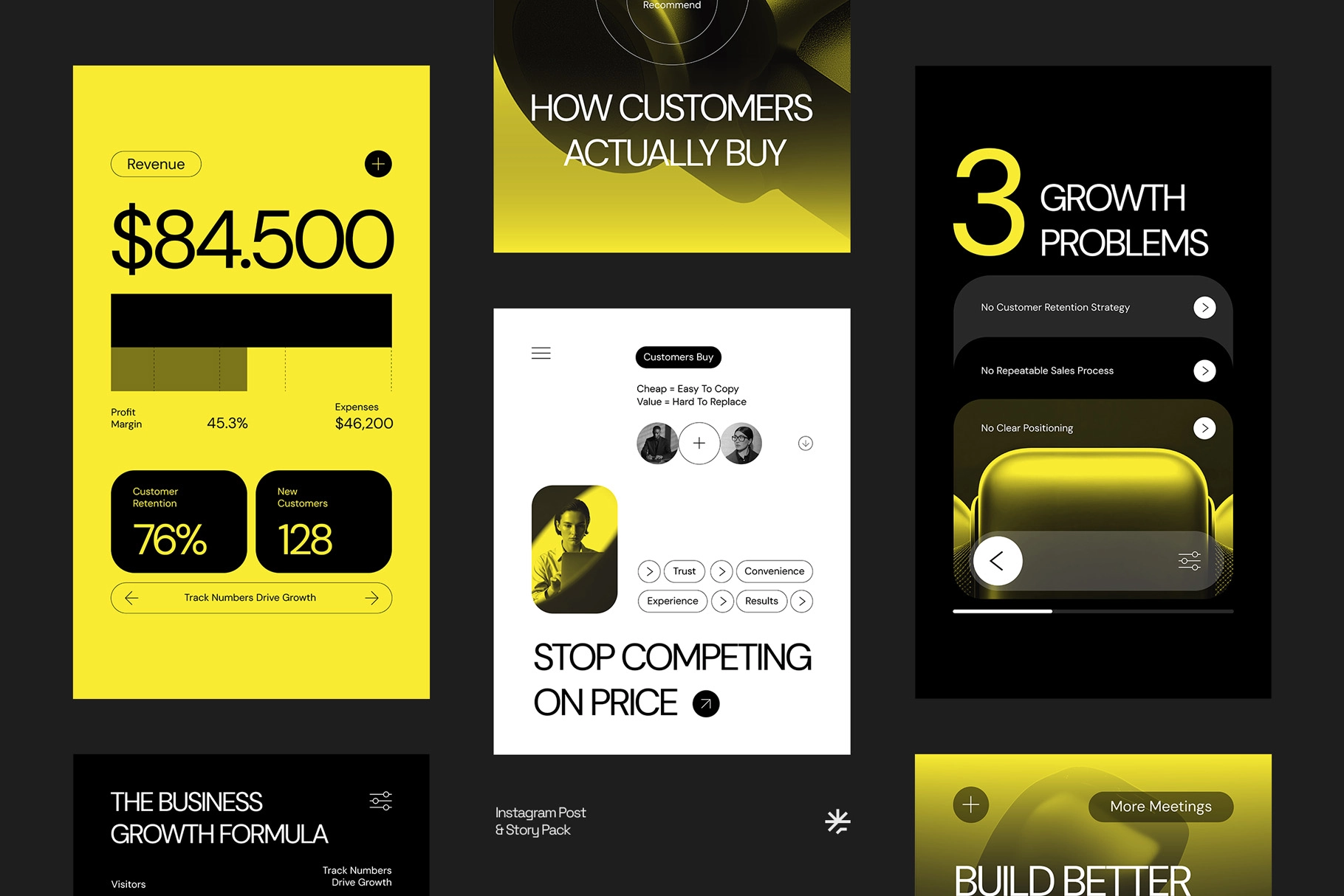 Business Strategy Instagram Pack - CANVA Template