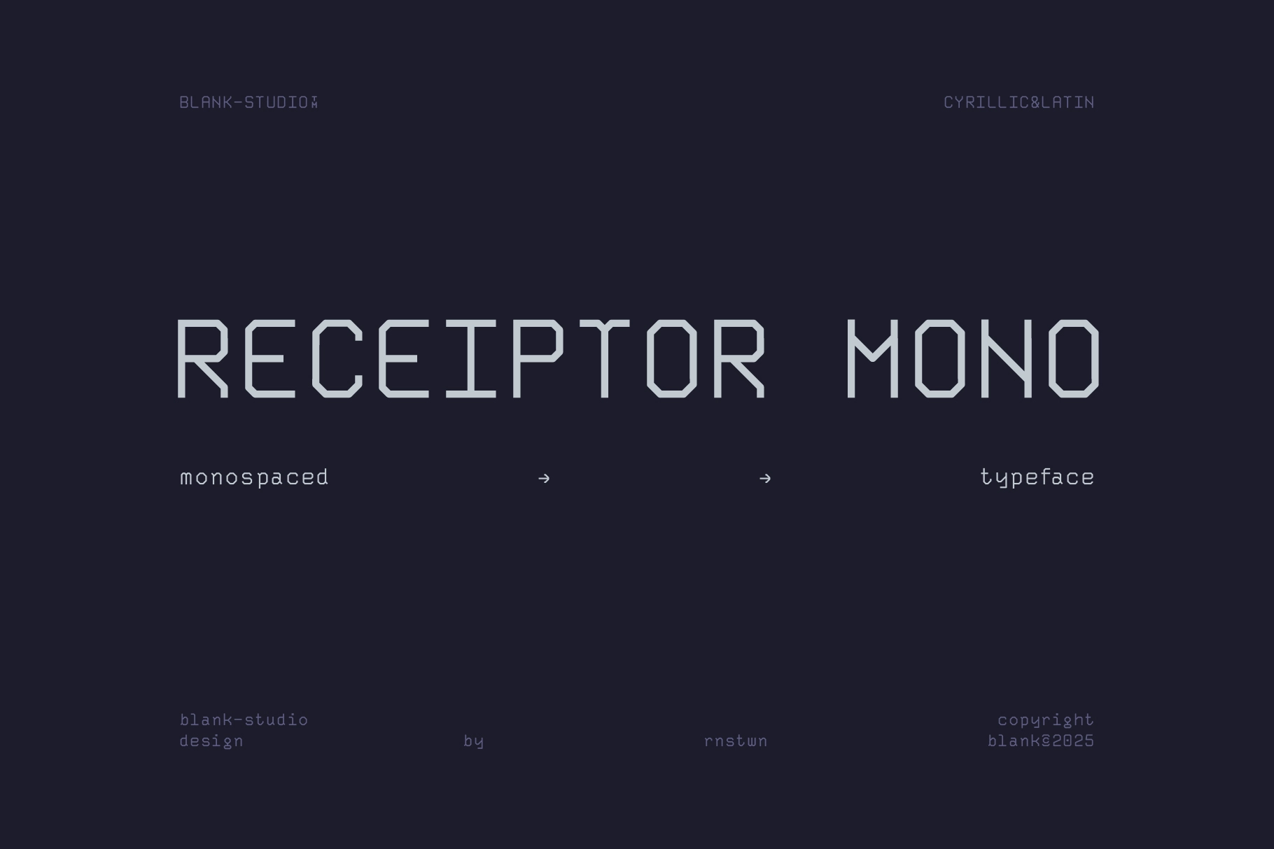 Receiptor Mono - Geometric Monospace Display Font