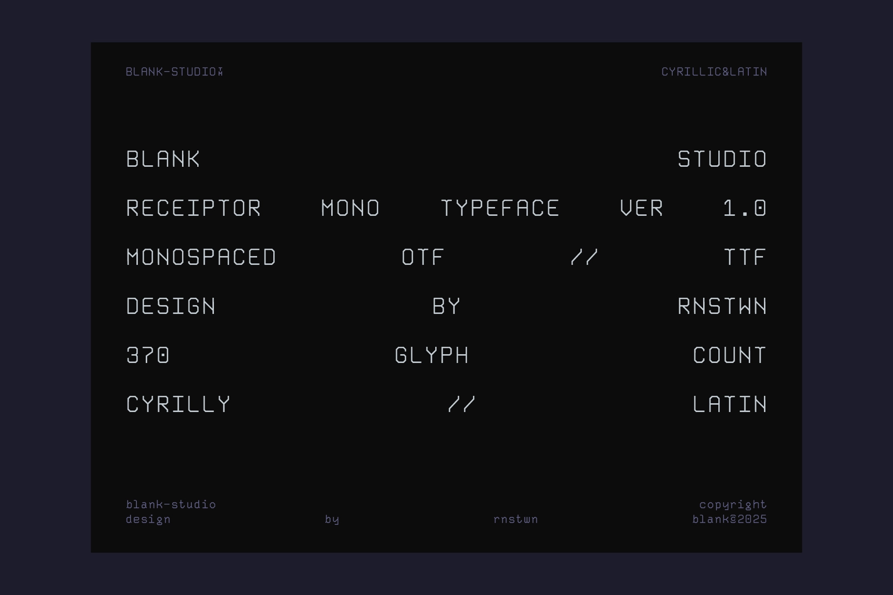 Receiptor Mono - Geometric Monospace Display Font