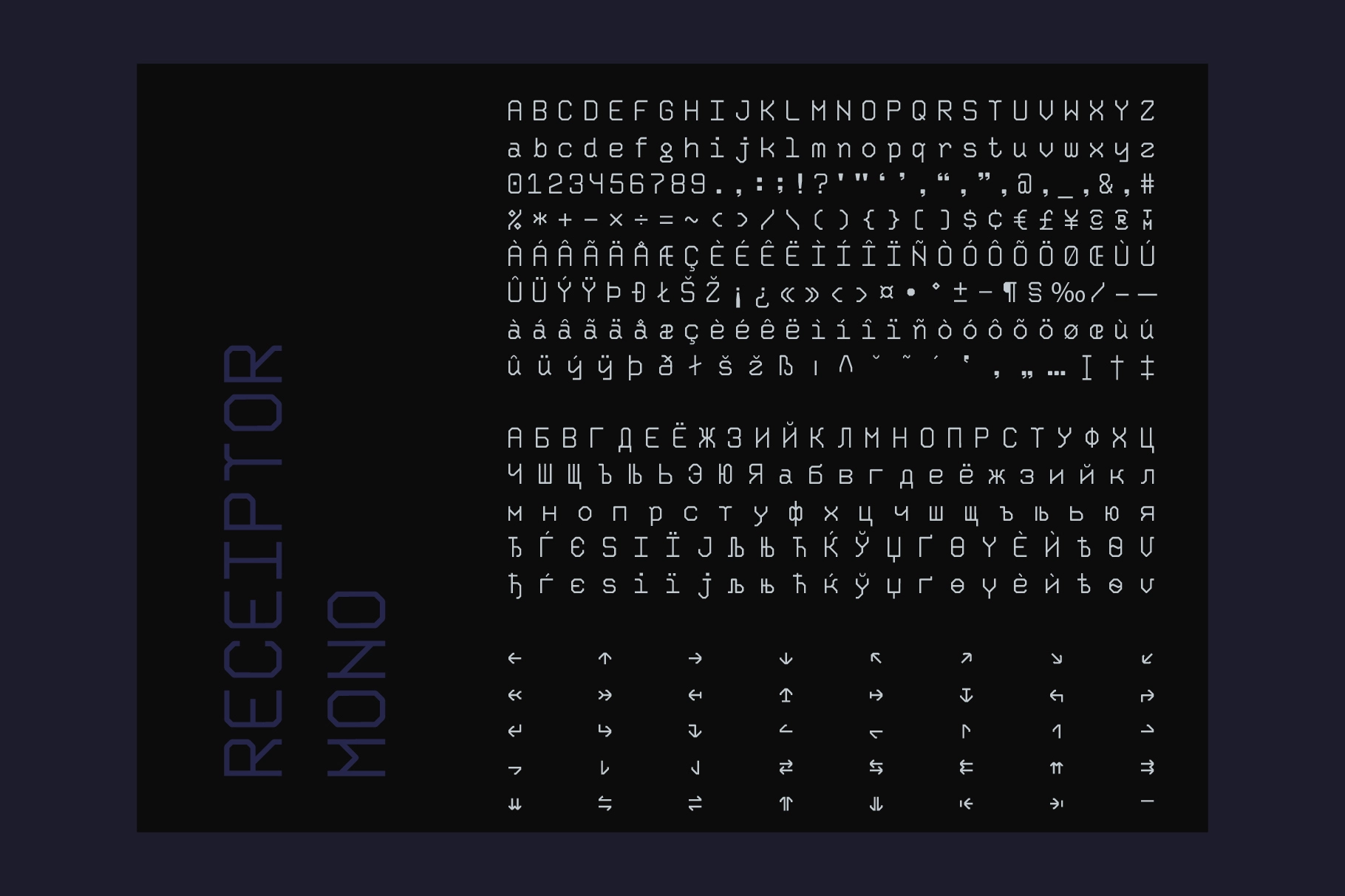 Receiptor Mono - Geometric Monospace Display Font