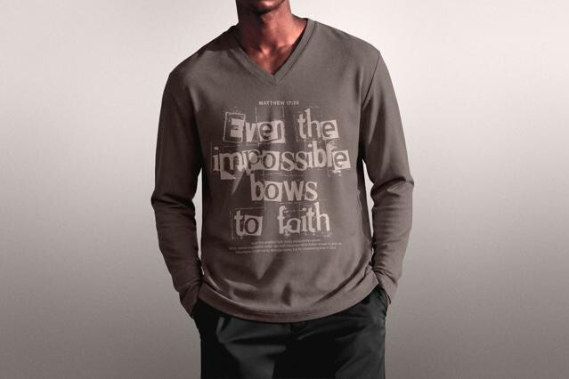 V-Neck Long-Sleeve Mockup