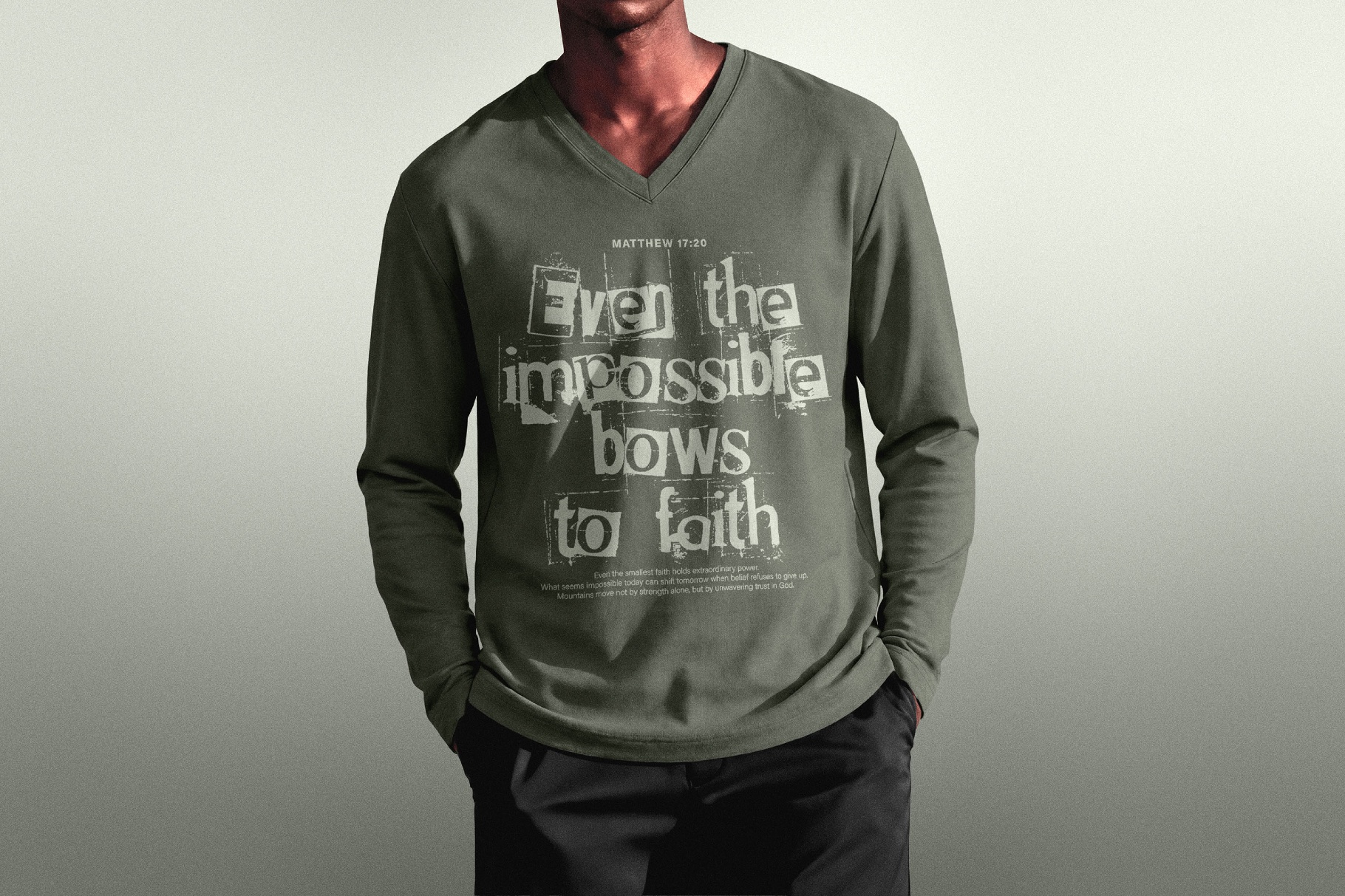 V-Neck Long-Sleeve Mockup