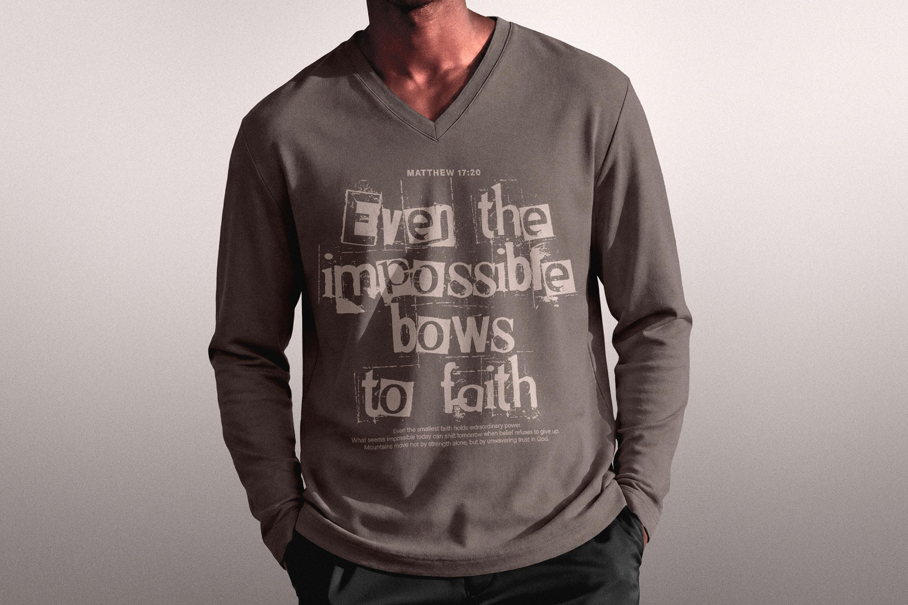 V-Neck Long-Sleeve Mockup