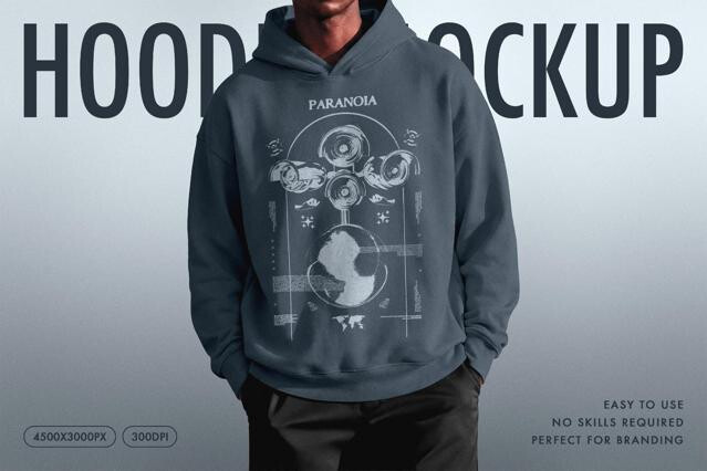 Oversized Men's Hoodie Mockup