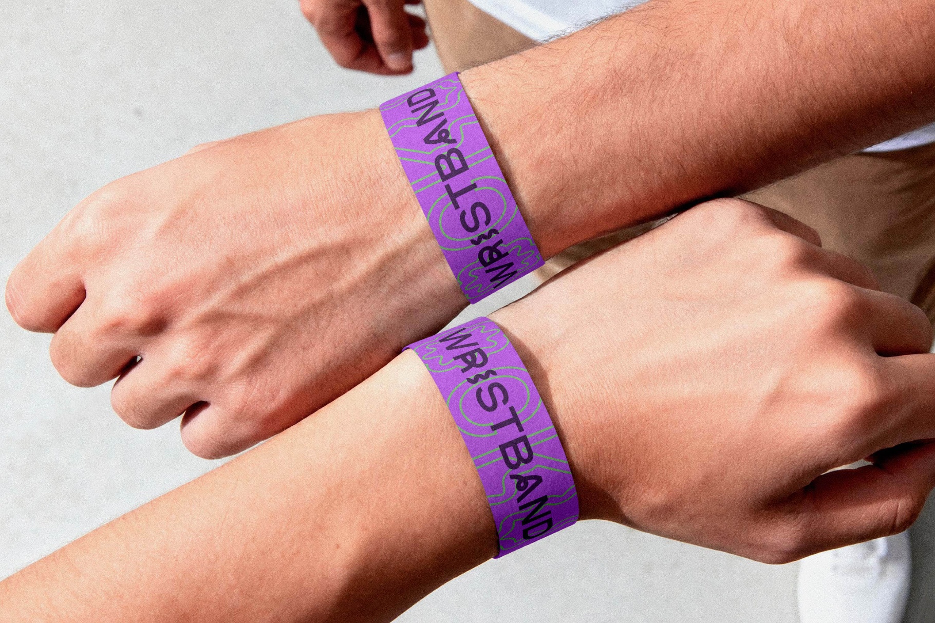 Paper Wristband Mockup