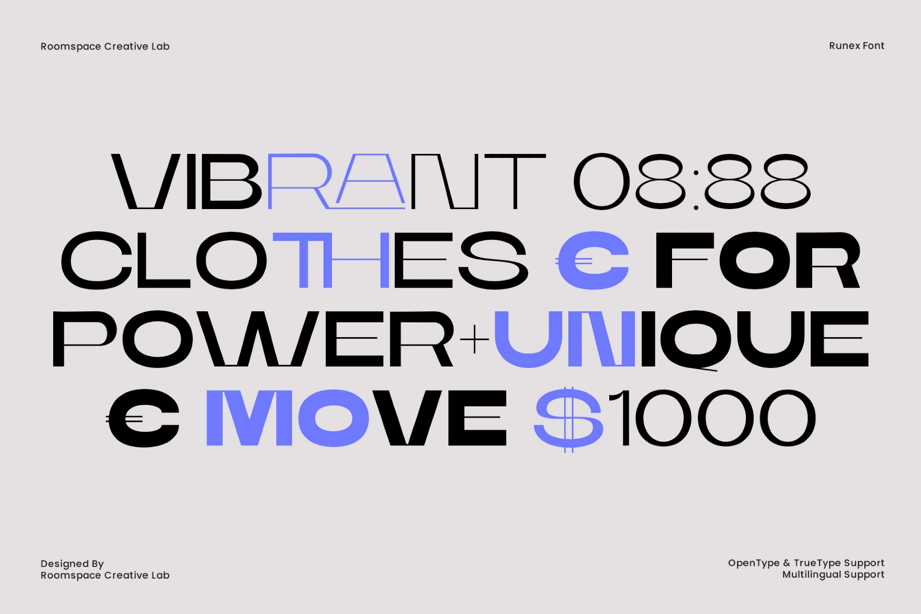 Runex — Bold Geometric Sans Serif Font Family
