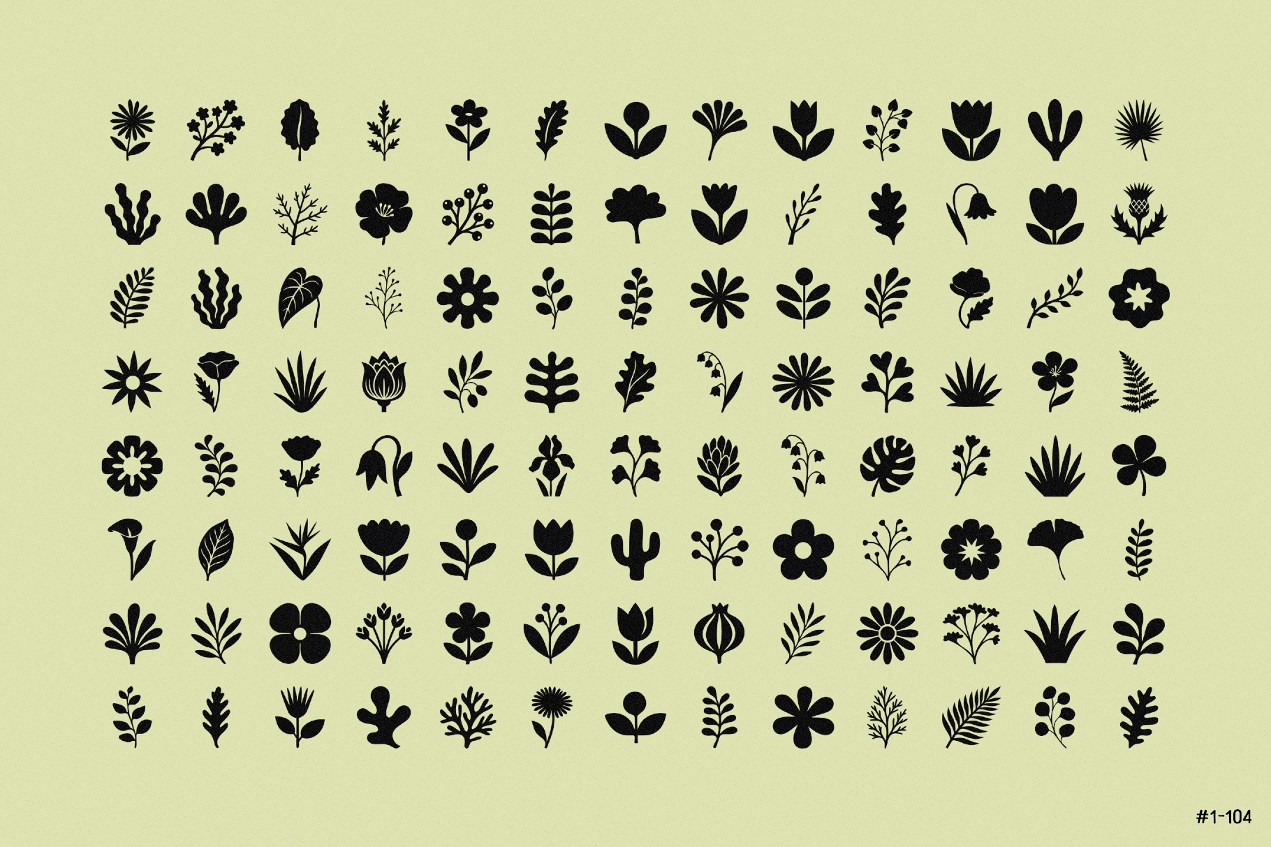 Flora Elements: 208 Botanical Shapes