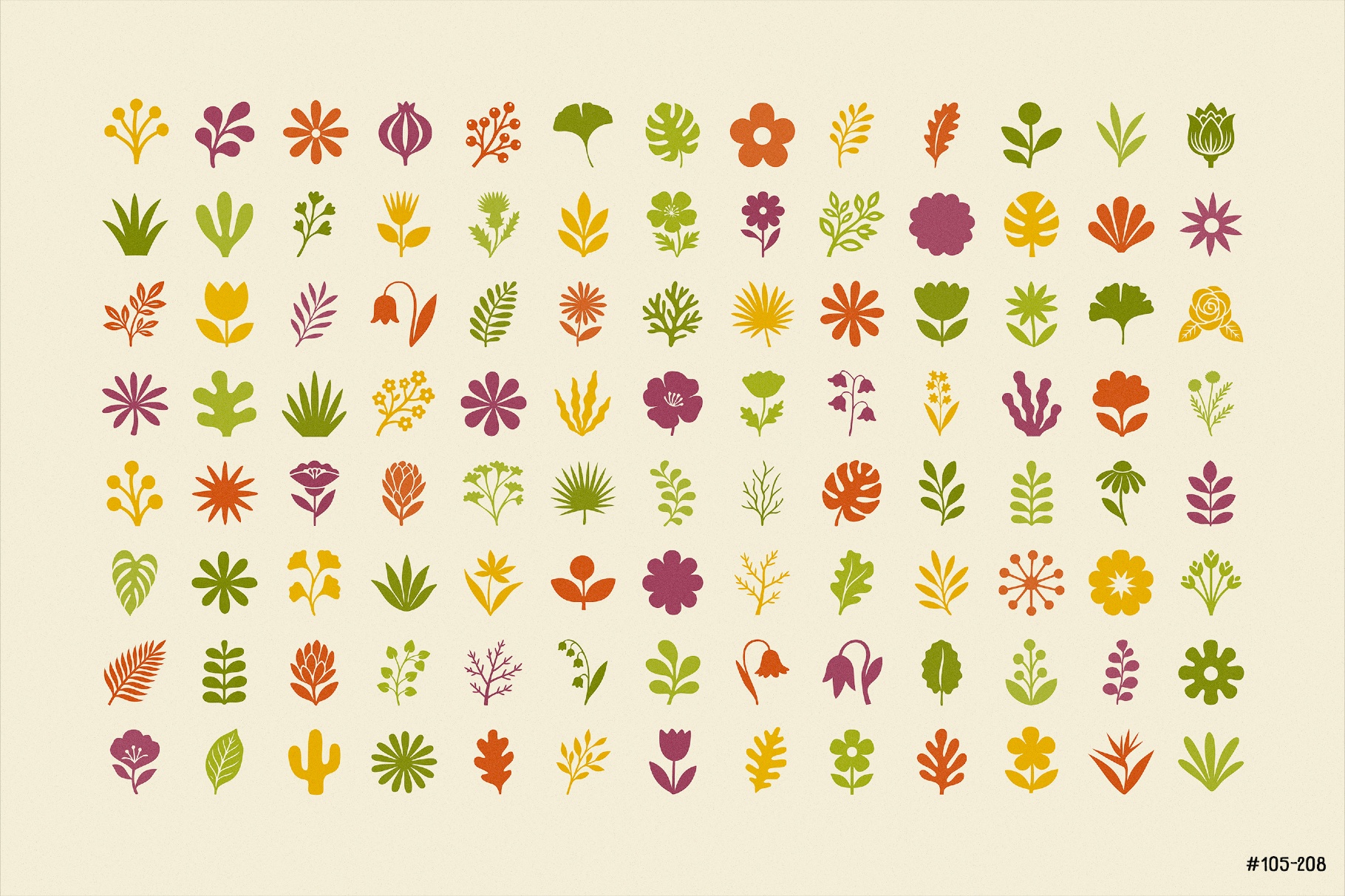 Flora Elements: 208 Botanical Shapes