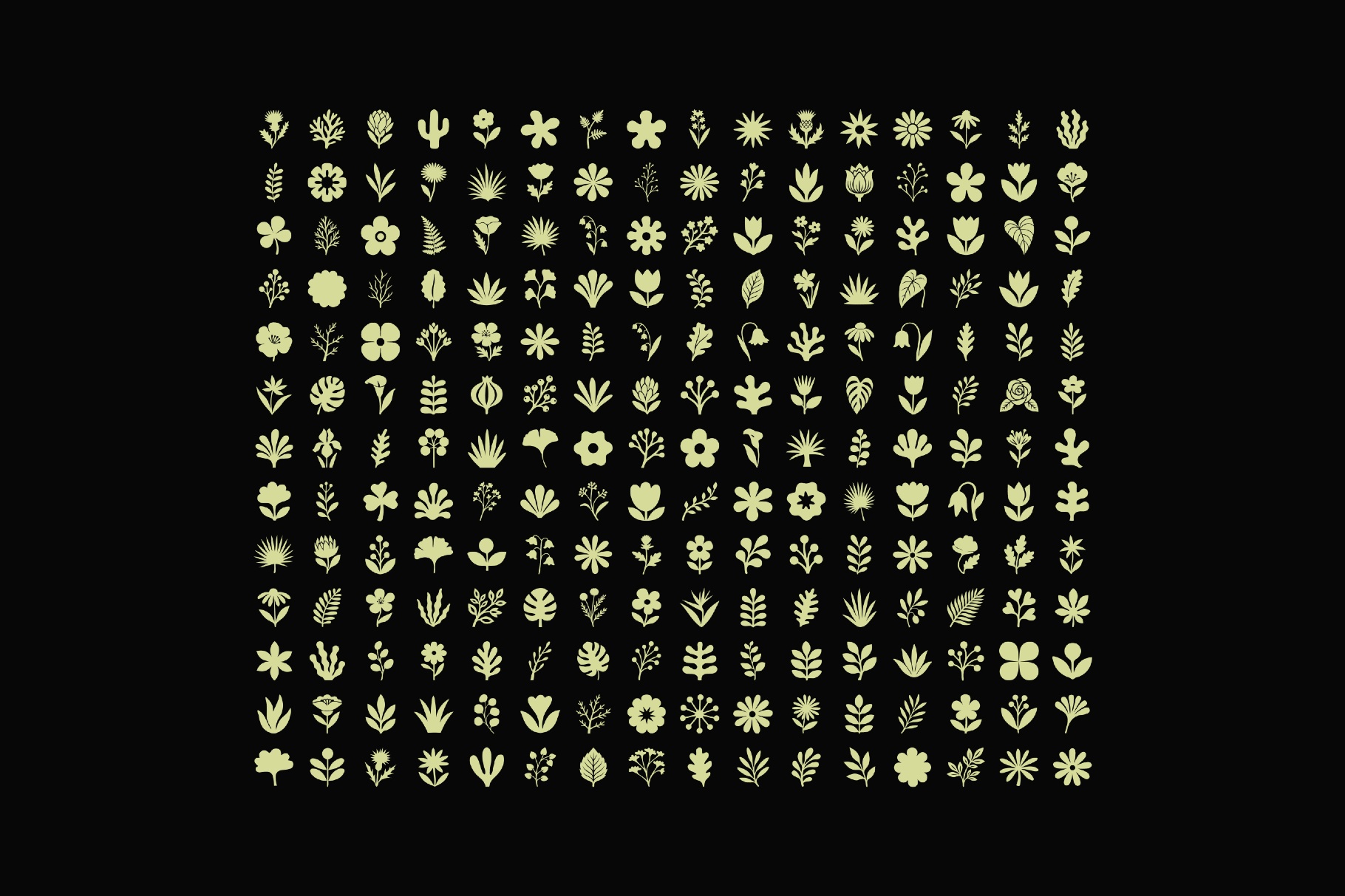 Flora Elements: 208 Botanical Shapes