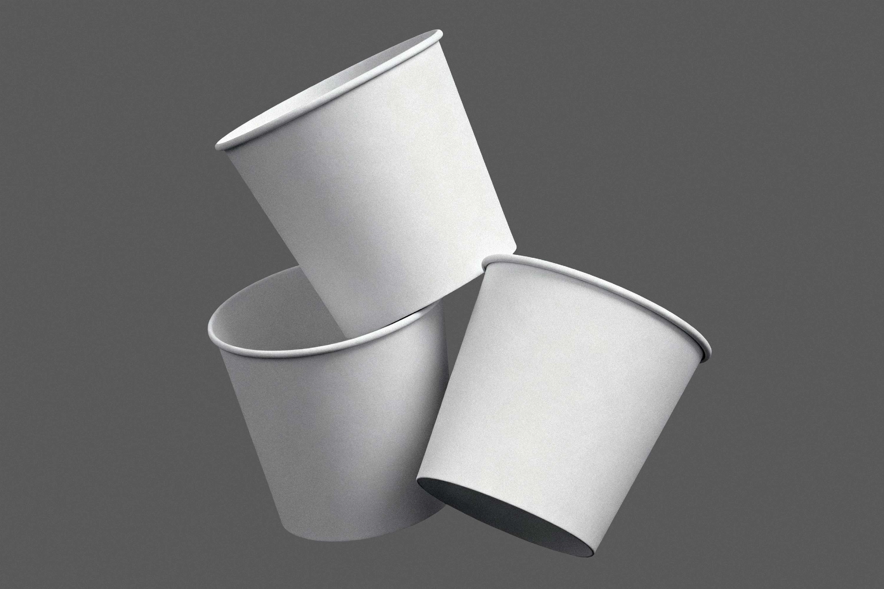 3 Paper Buckets Mockup