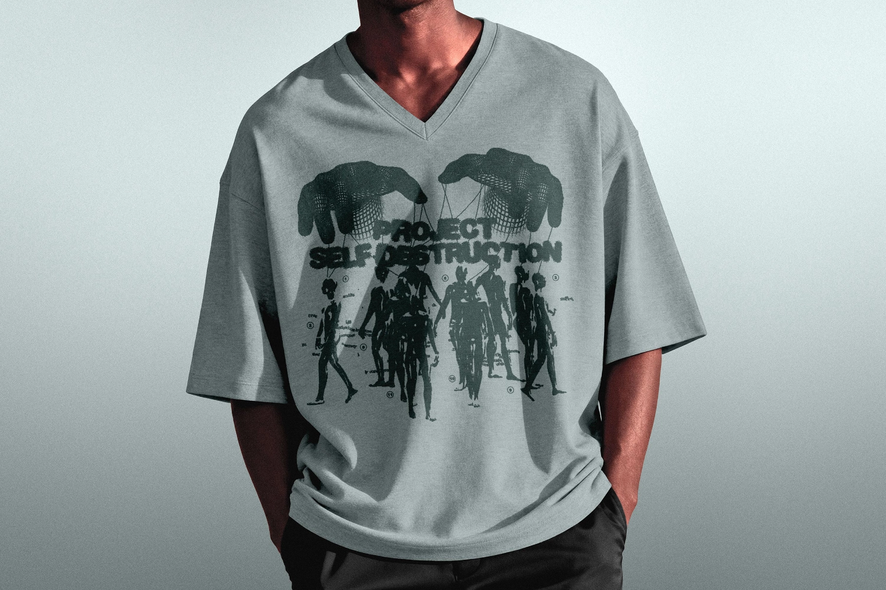 Men's V-Neck T-Shirt Mockup