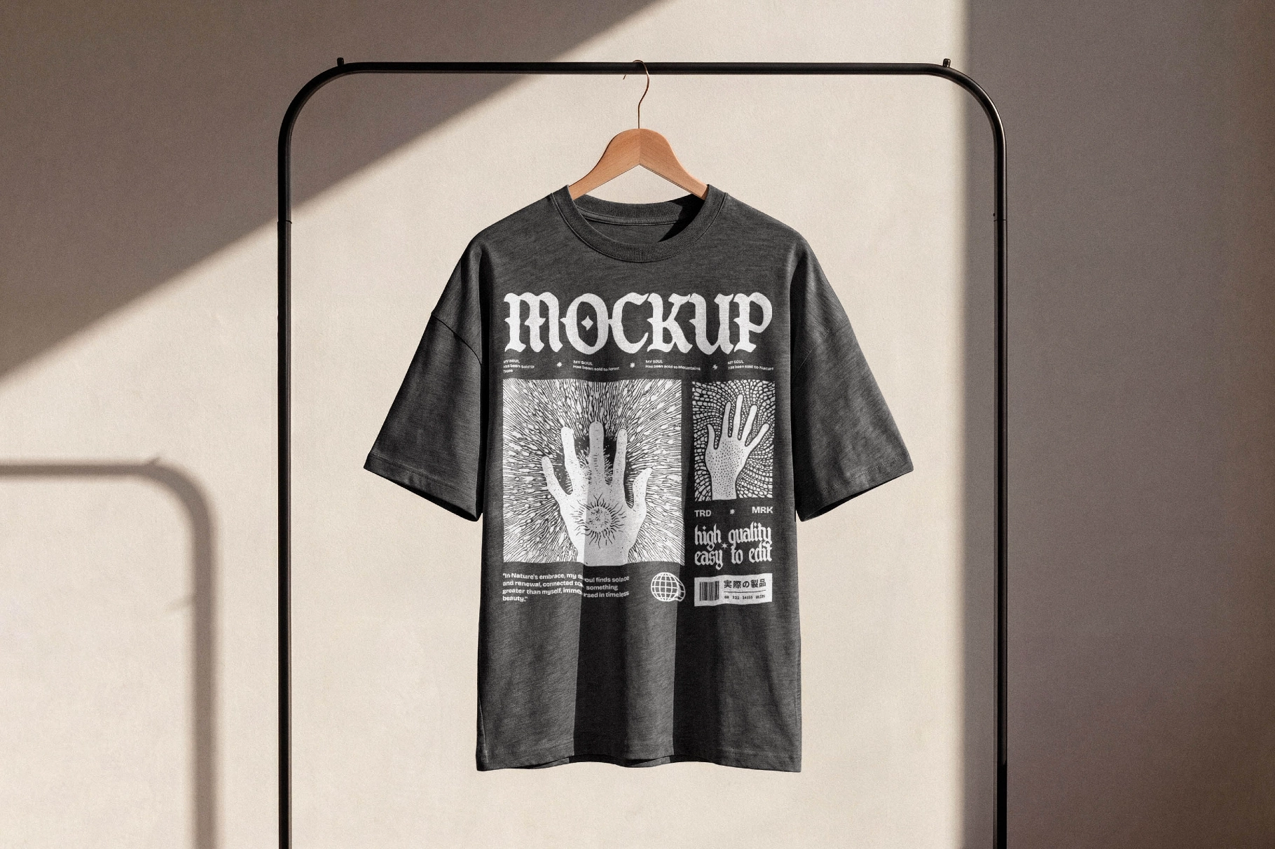 T-Shirt on Clothing Rack  Mockup