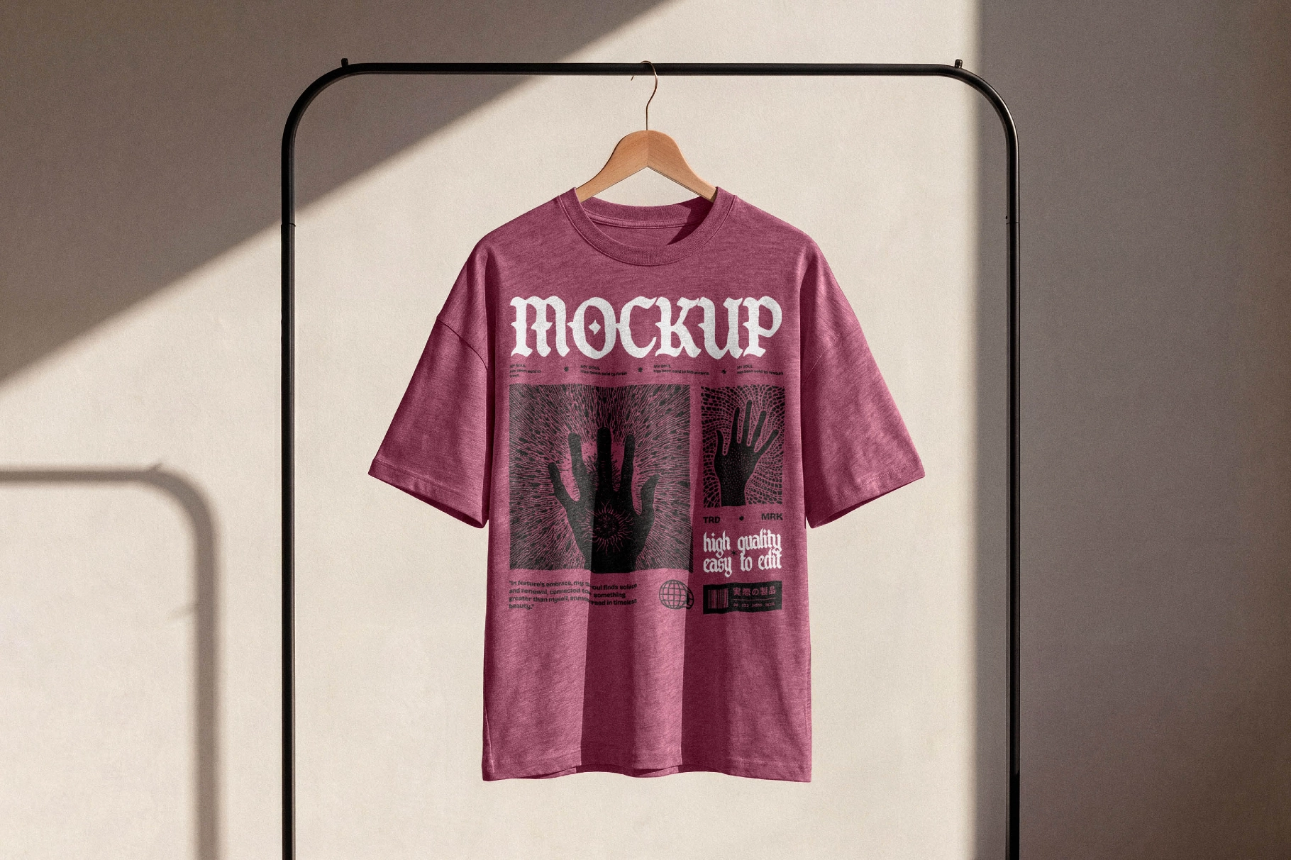 T-Shirt on Clothing Rack  Mockup
