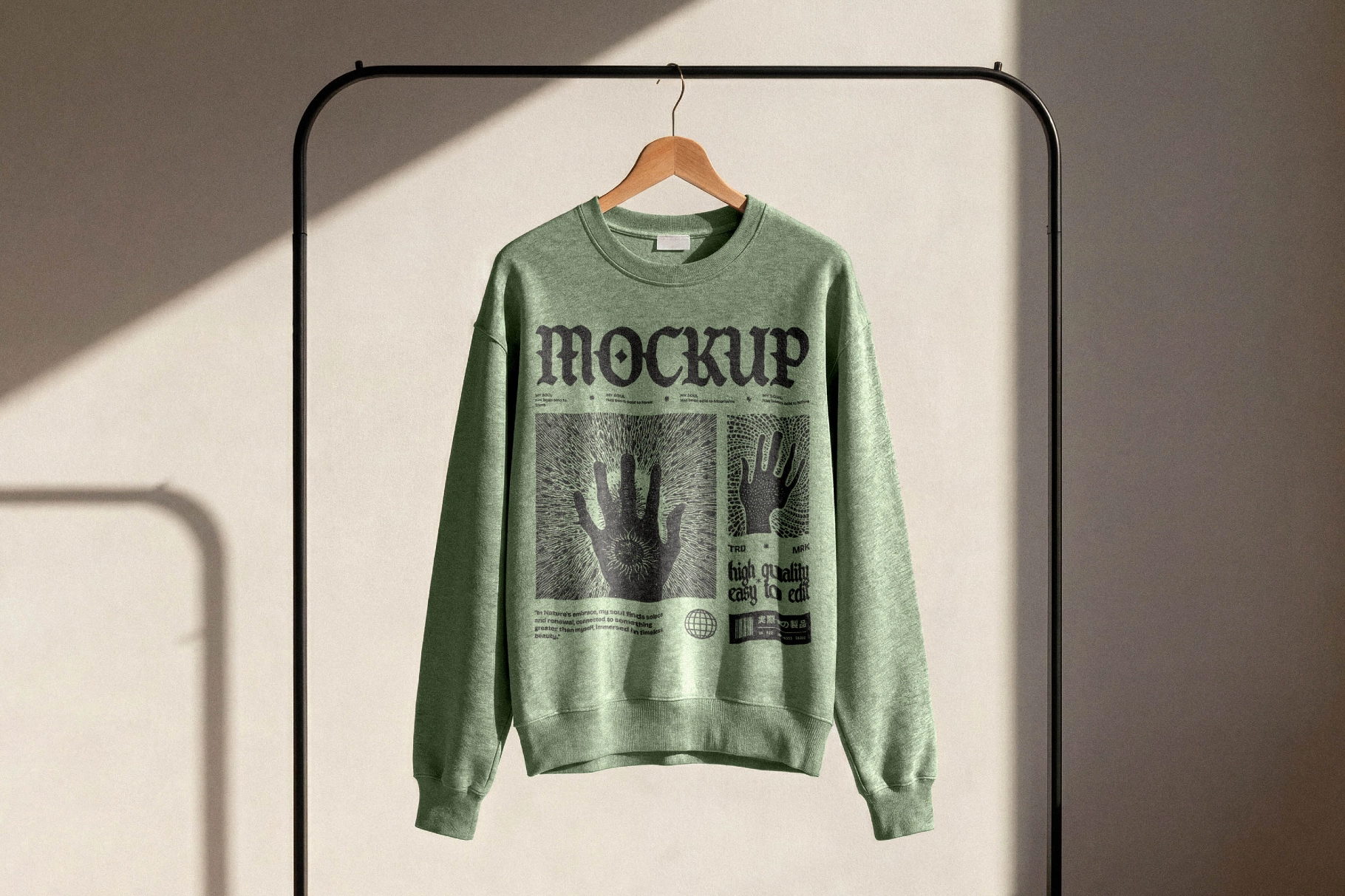 Sweatshirt on Clothing Rack Mockup