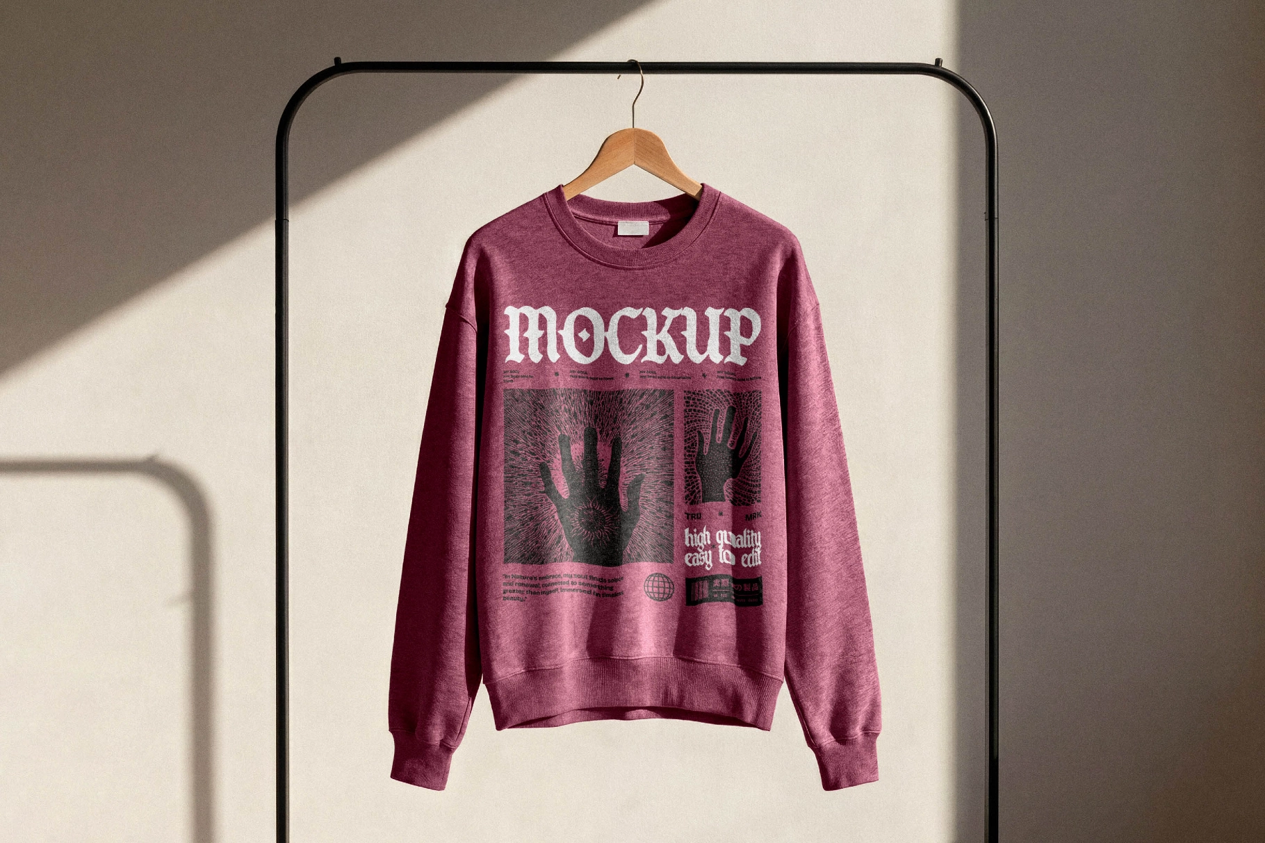 Sweatshirt on Clothing Rack Mockup