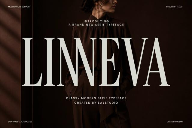 Linneva - Luxury Ligature Serif Font