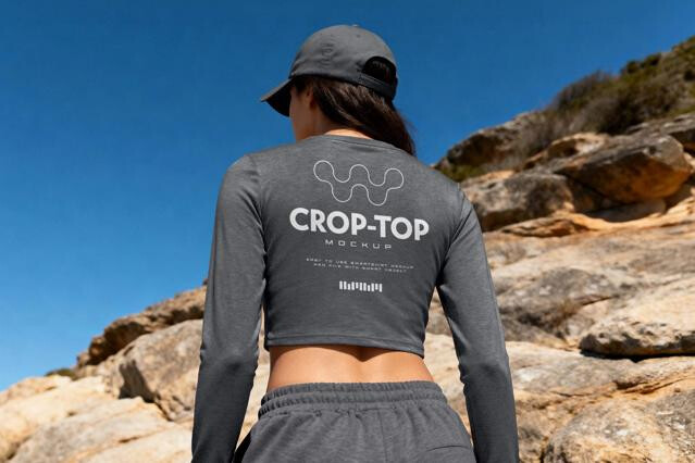 Crop Top Mockup Back View