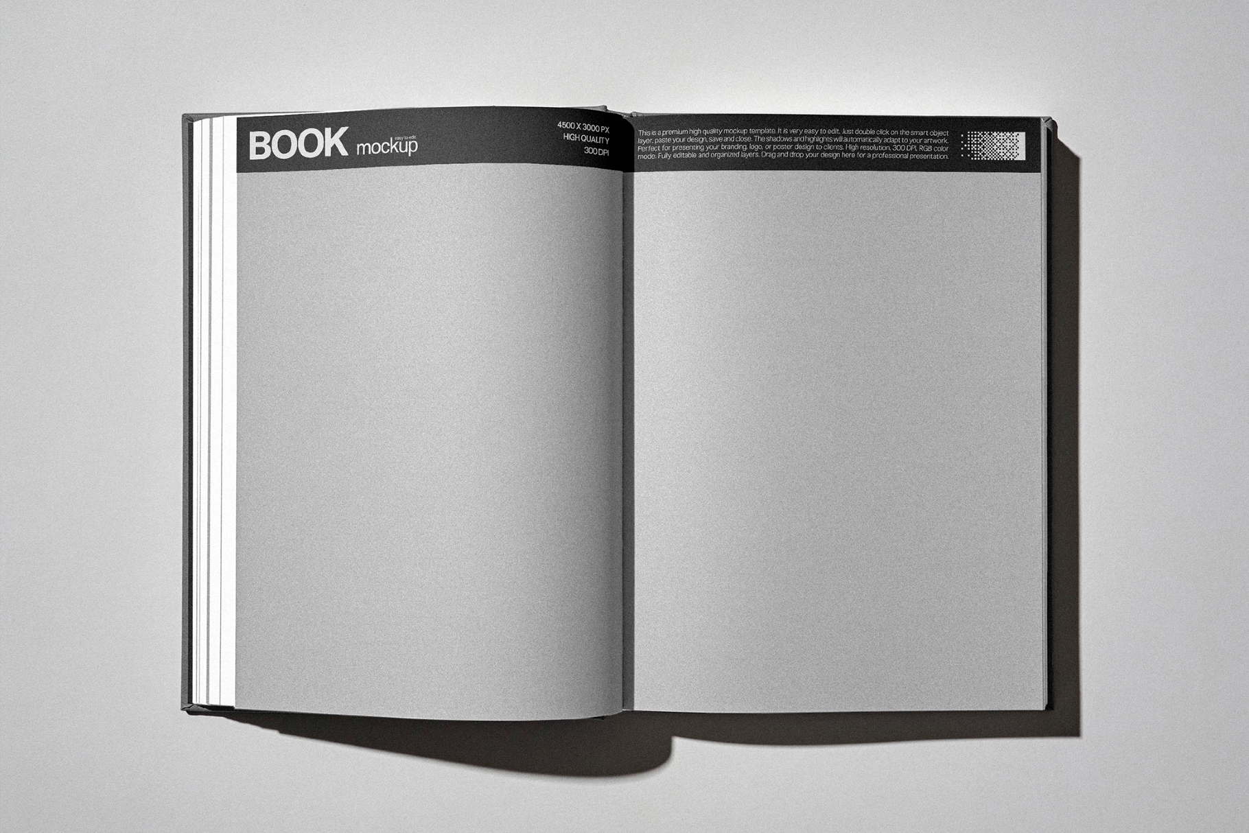Open Hardcover Book Mockup
