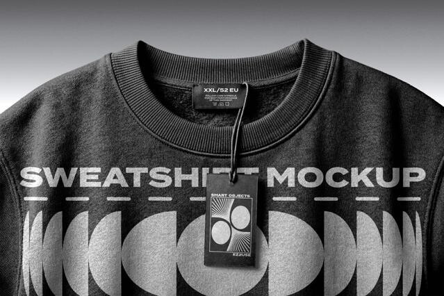 Sweatshirt Minimalist Mockup With Tag