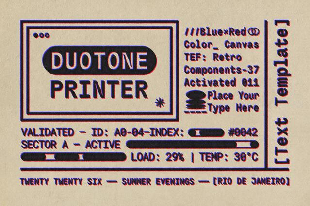 Duotone Printer Text Effect