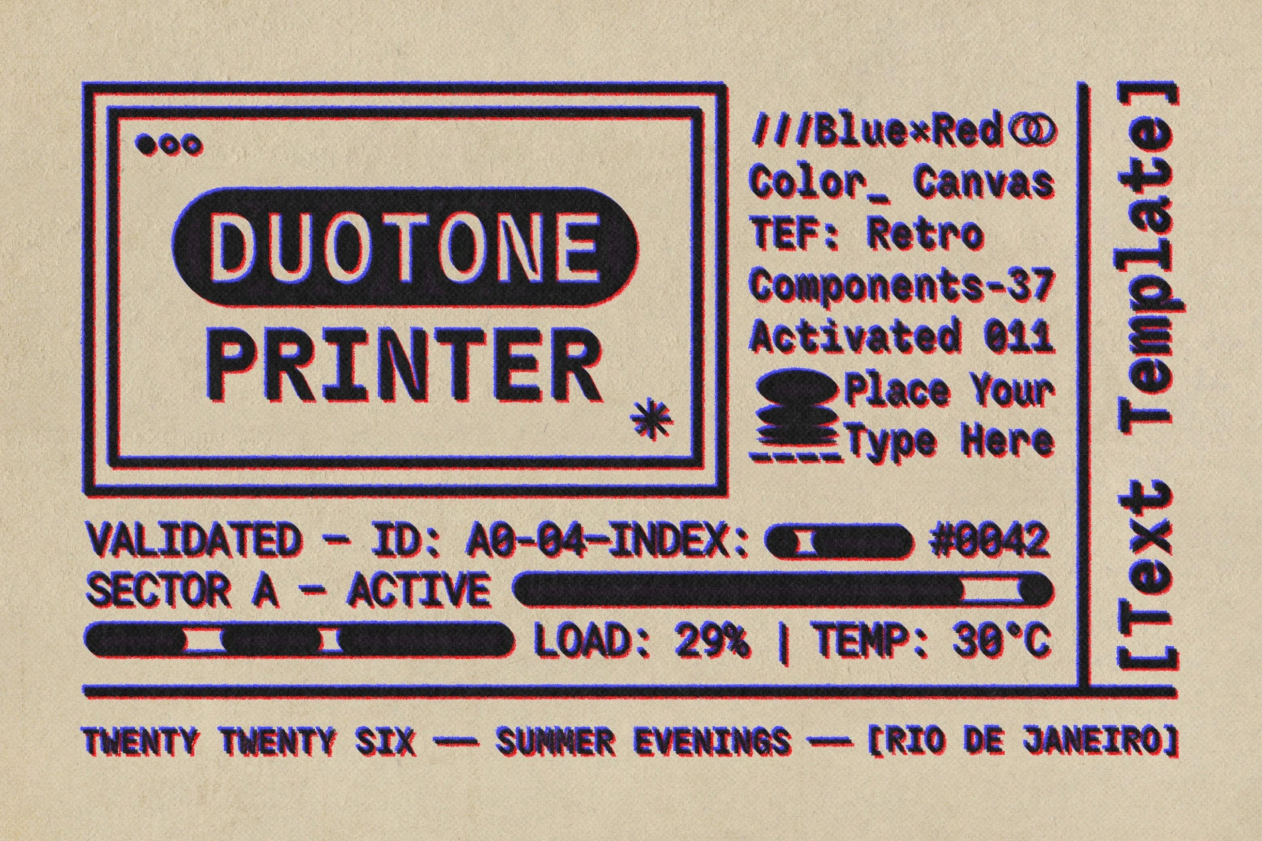Duotone Printer Text Effect