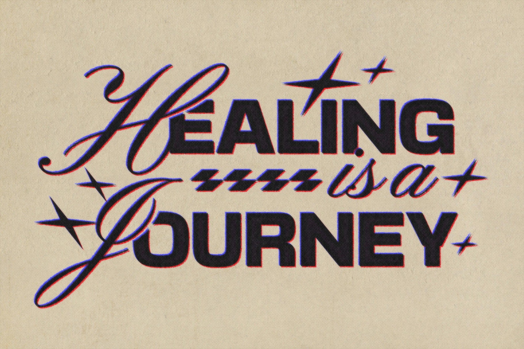 Duotone Printer Text Effect