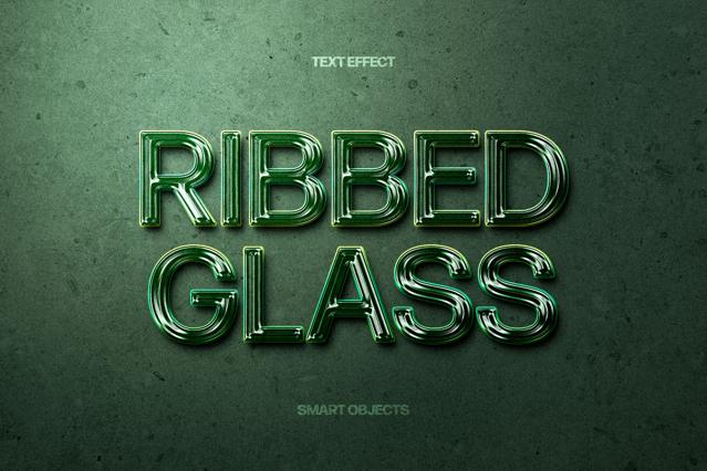 Ribbed Glass Text Effect