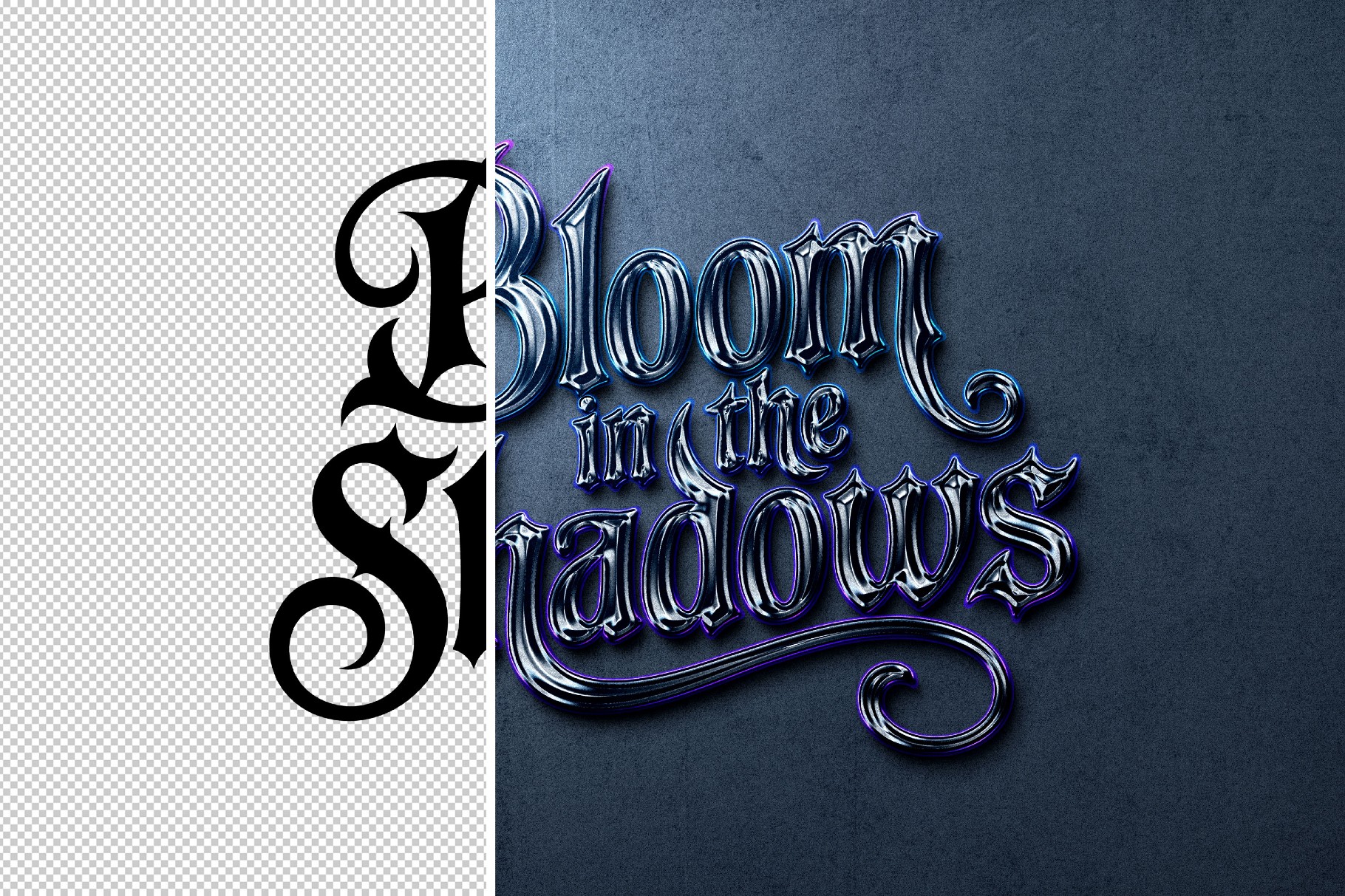 Ribbed Glass Text Effect