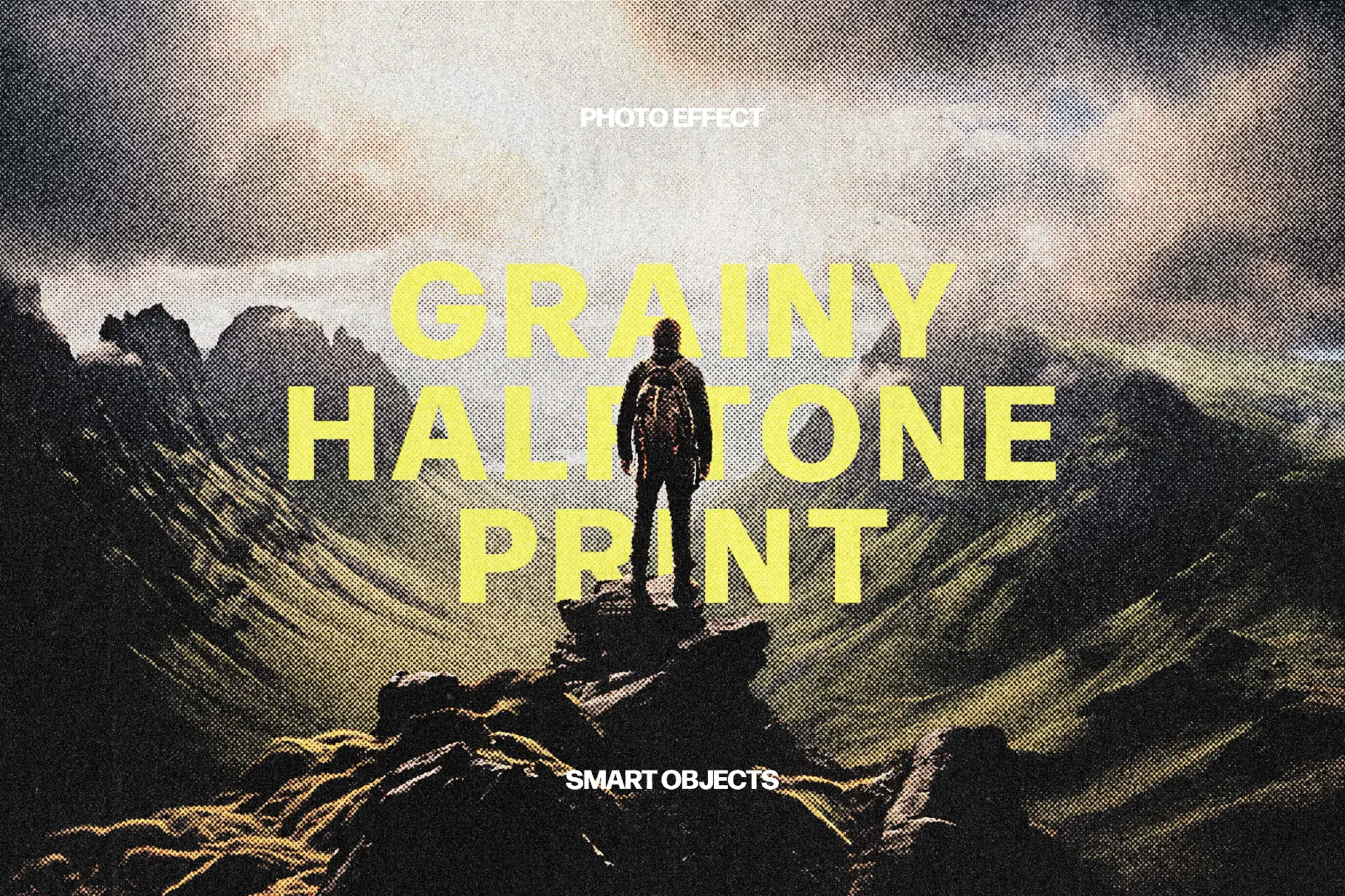 Grainy Halftone Print Photo Effect
