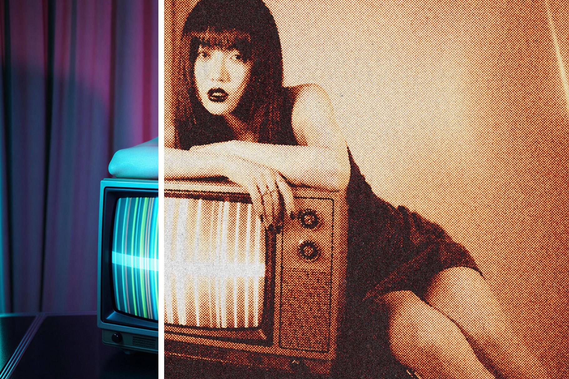 Grainy Halftone Print Photo Effect