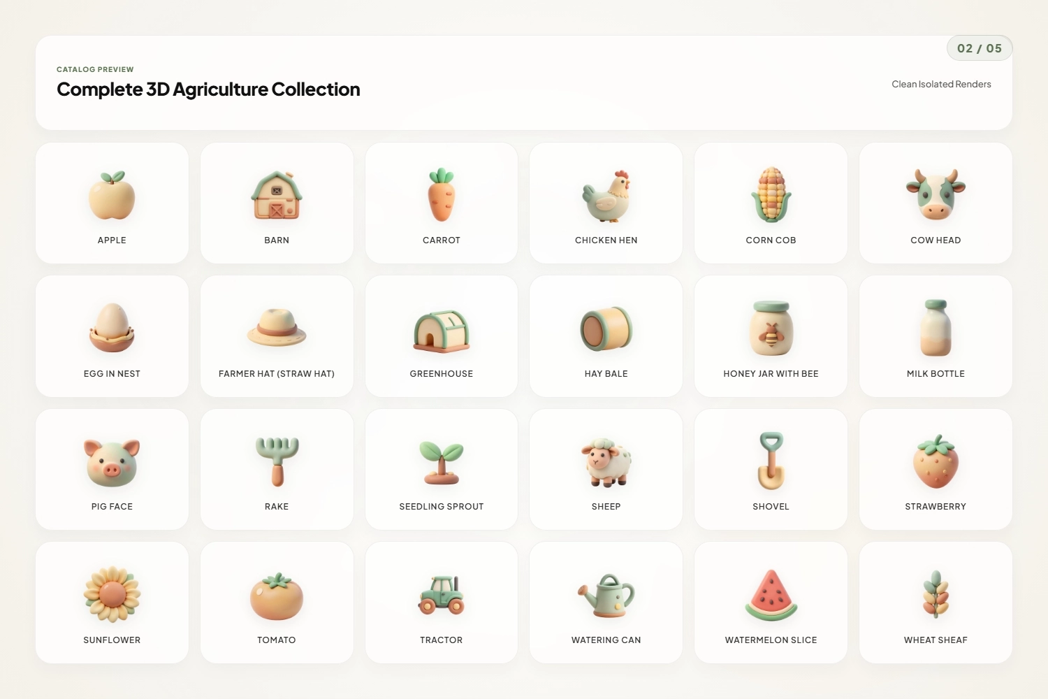 3D Agriculture Icons Pack