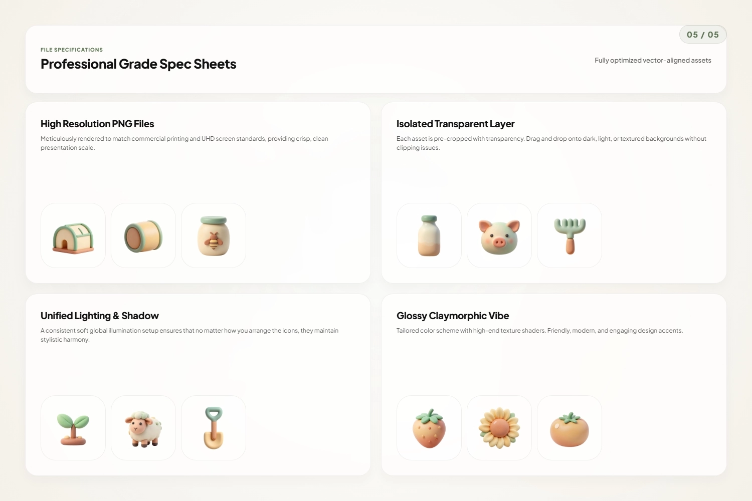 3D Agriculture Icons Pack