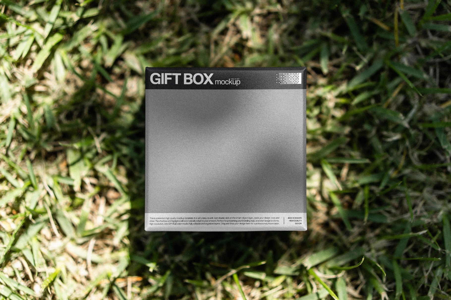 Gift Box Mockup on Grass