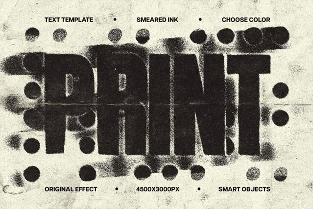 Smeared Color Ink Text Effect