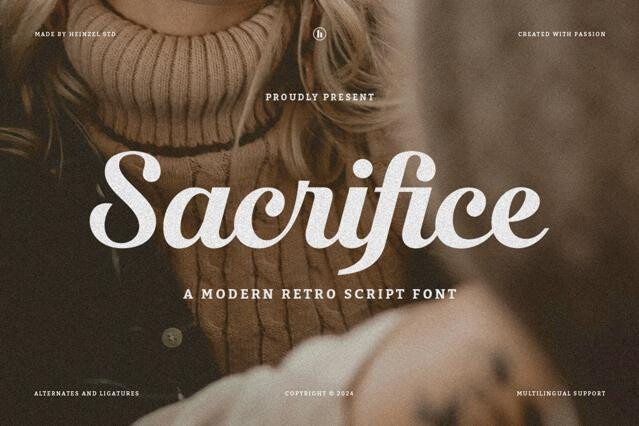 Sacrifice - Retro Script Font