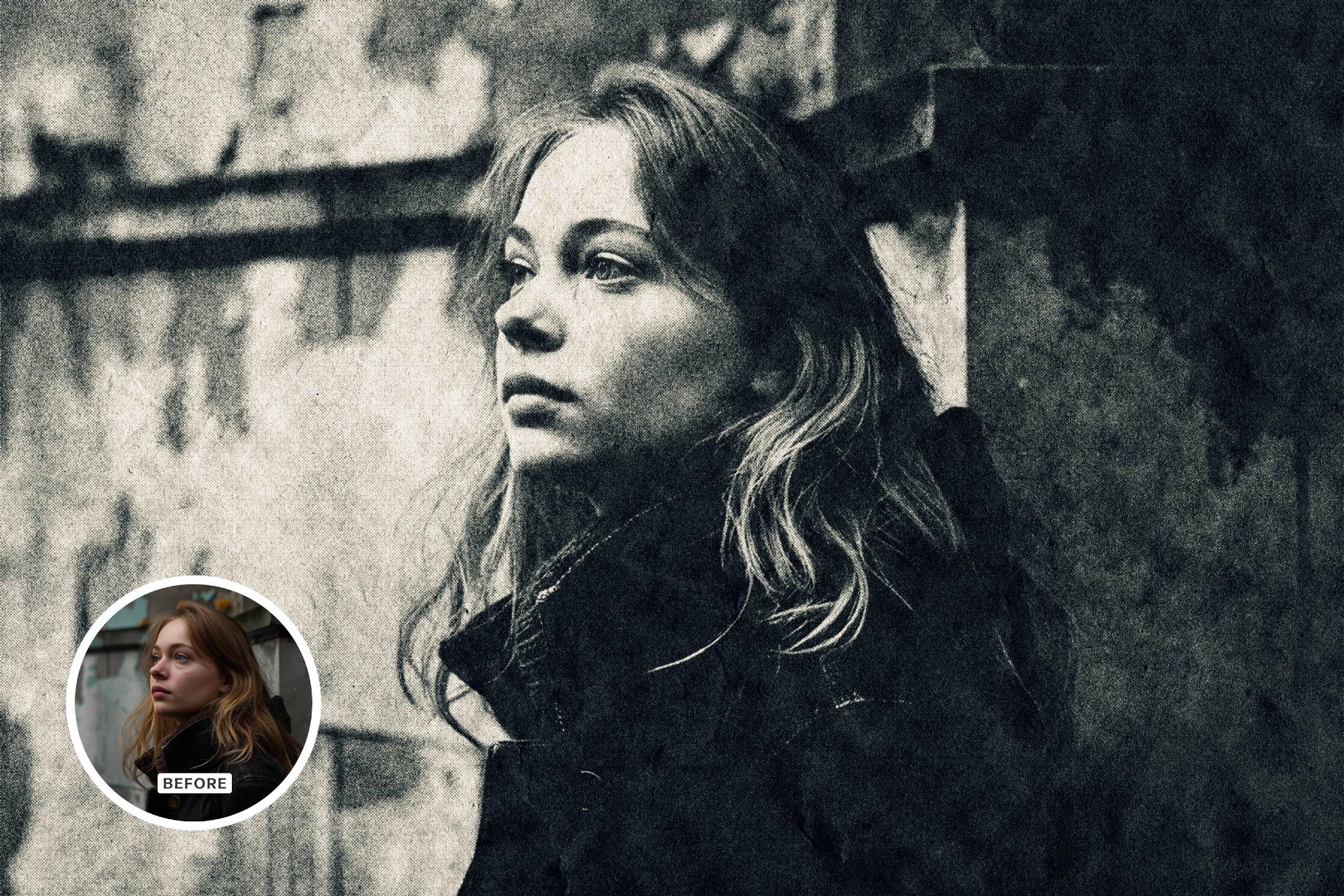 Grainy Halftone Photo Effect