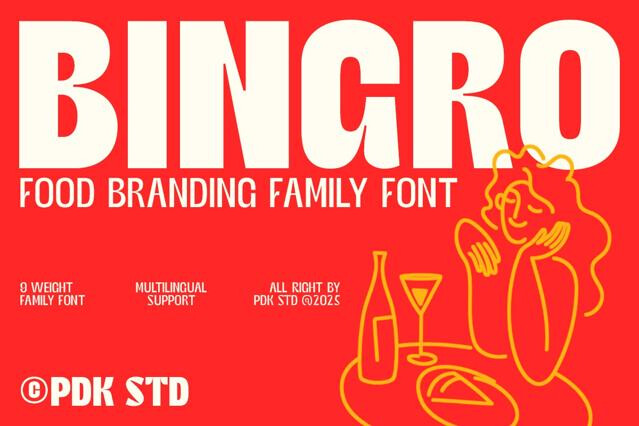 Bingro - Bold Food Branding Family Font