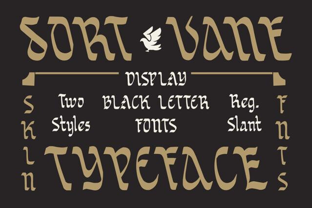 Sortvane - Handcrafted Blackletter Display Font