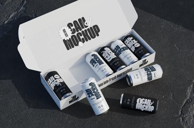 Beverage Can Packaging Mockup